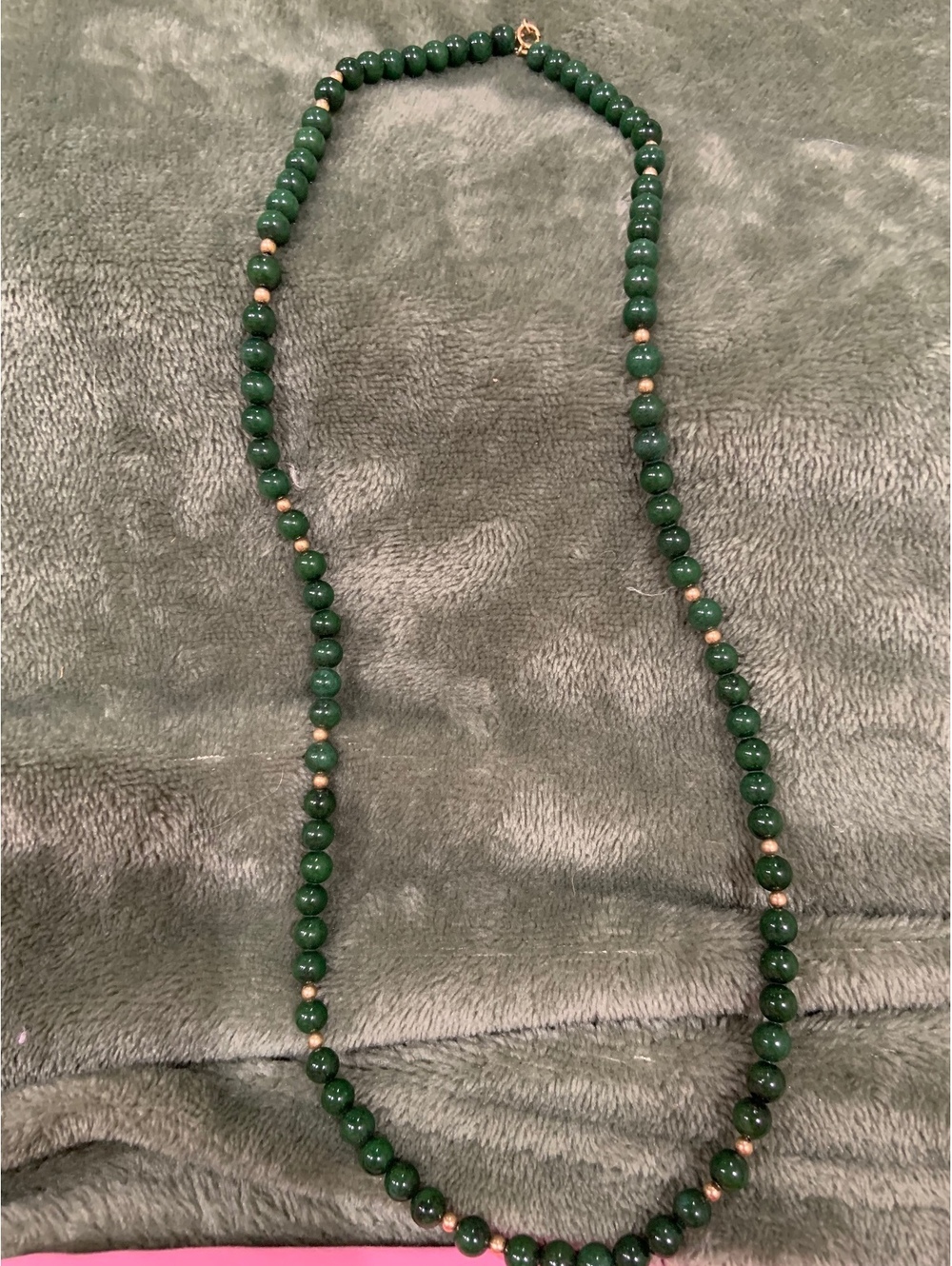 Dark green beaded necklace